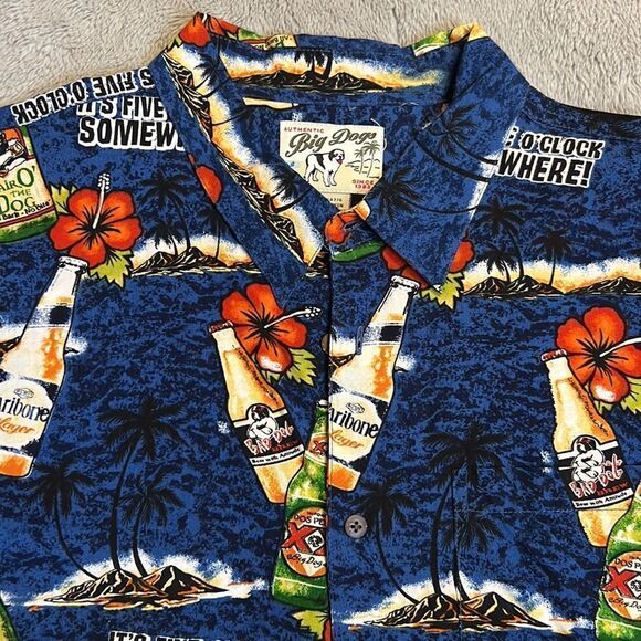 Big Dogs “It’s Five O’Clock Somewhere” Tropical Hawaiian Button Down - Size XL - Picture 2 of 9